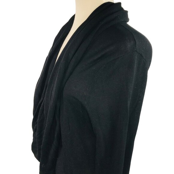 Cupio Women's Black Drape Cardigan Sweater Versatile Two-Way Styling Size Medium - Picture 8 of 11